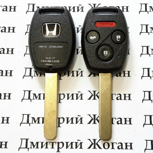 Автоключ для Honda (Хонда) 3 - кнопки + 1 кнопка с частотой 315 Mhz, чипы на выбор: ID8E, ID46
