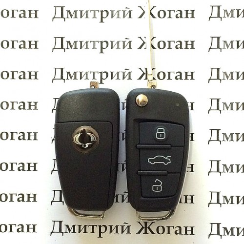 Выкидной ключ для Ssang-Yong Rexton, Actyon (Санг Йонг) 3 кнопки, ID48/433Mhz