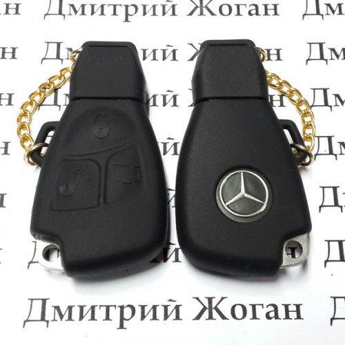 Чехол (черный, силиконовый) для смарт ключа Mercedes (Мерседес) 3 кнопки