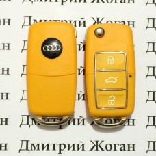 Корпус выкидного автоключа для Audi (Ауди), 3 кнопки, лезвие HU66, HU49