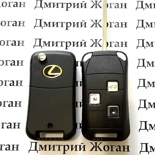 Корпус выкидного авто ключа Lexus (Лексус) 3 кнопки, лезвие TOY40 (под переделку)