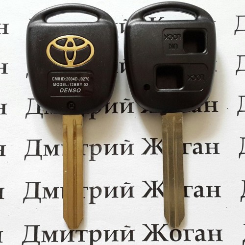 Корпус для ключа TOYOTA Prado, Corolla, Rav 4 (Тойота Прадо, Корола, Рав 4) под 2 - кнопки, лезвие TOY43