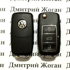 Корпус выкидного автоключа для VOLKSWAGEN (Фольксваген) 3 - кнопки,лезвие HU66,HU49