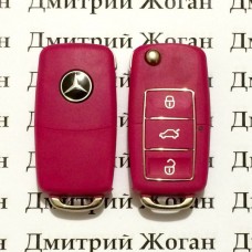 Корпус (розовый) ключа MERCEDES VITO, SPRINTER  (Мерседес Вито, Спринтер) C, E, S class, 3 кнопки, лезвие на выбор