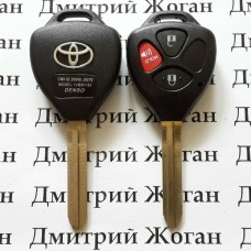 Корпус автоключа для Toyota RAV4, Corolla (Тойота РАВ4, Королла ) 2+1 (hold) кнопки, лезвие TOY43