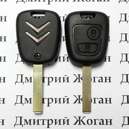 Авто ключ для Citroen (Ситроен) 2 кнопки, с чипом ID46, PCF 7961, 433 MHZ, лезвие VA2