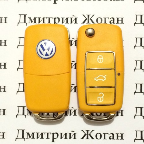 Корпус выкидного автоключа для VOLKSWAGEN (Фольксваген) 3 - кнопки,лезвие HU66,HU49