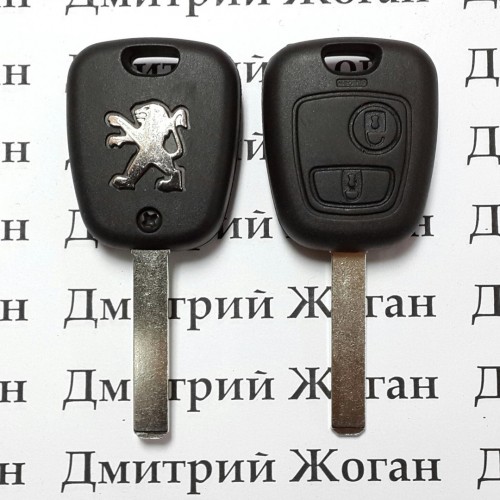 Корпус авто ключа для PEUGEOT (Пежо) 107, 2 - кнопки, лезвие VA2