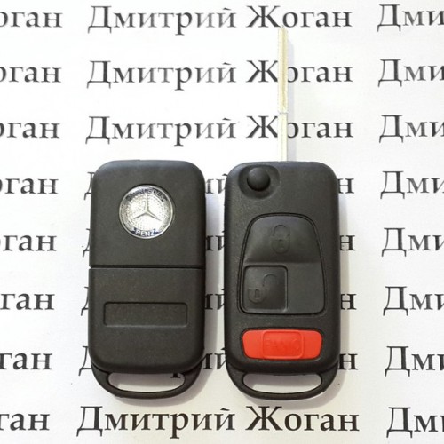 Корпус выкидного ключа MERCEDES (мерседес) корпус 2 кнопки + 1 паника, лезвие HU64