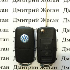     Корпус выкидного автоключа Volkswagen (Фольксваген) под переделку - 2 кнопки, лезвие HU49