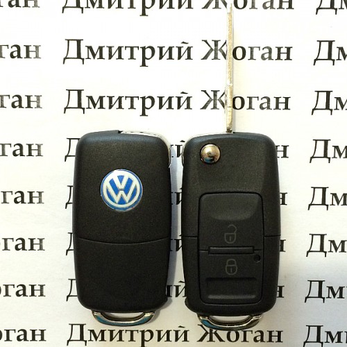     Корпус выкидного автоключа Volkswagen (Фольксваген) под переделку - 2 кнопки, лезвие HU49