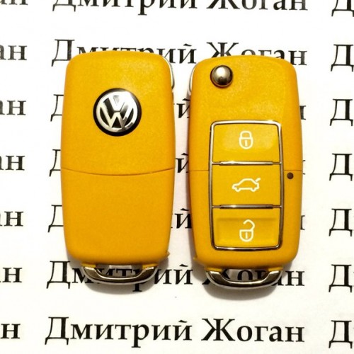 Корпус выкидного автоключа для VOLKSWAGEN (Фольксваген) 3 - кнопки,лезвие HU66,HU49