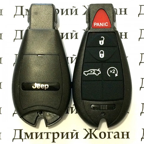 Смарт ключ для Jeep (Джип) 4 кнопки + 1 (panic), чип PCF7941, 433 MHz