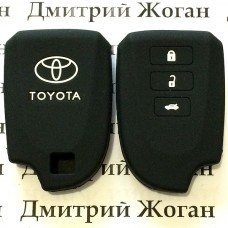   Чехол (черный, силиконовый) для смарт ключа Toyota (Тойота) 3 кнопки