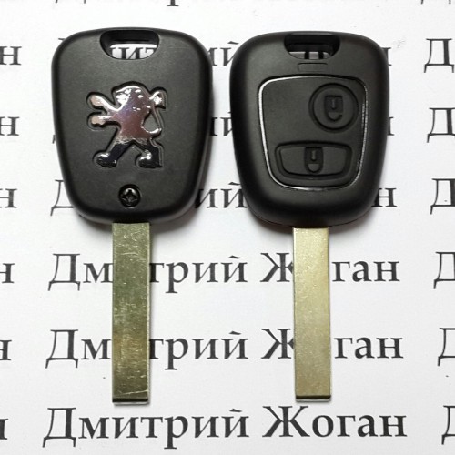 Корпус автоключа для PEUGEOT (Пежо) 307, 2 - кнопки, лезвие HU83T