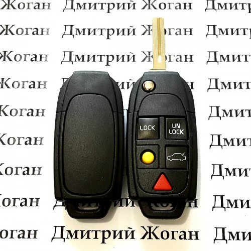 Корпус выкидного автоключа Volvo  S60, S80, V70, XC90, XC70(Вольво) 4 кнопки + 1 (panic)