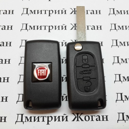  Корпус выкидного автоключа Fiat (Фиат) 3 кнопки (средняя багажник)