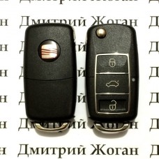    Корпус  выкидного ключа для Seat (Сеат) , 3 - кнопки, лезвие HU66, HU49