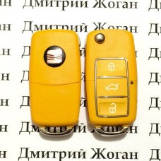 Корпус  выкидного ключа для Seat (Сеат) , 3 - кнопки, лезвие HU66, HU49