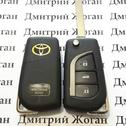 Корпус выкидного ключа для Toyota (Тойота), 3 кнопки, лезвие VA2
