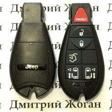 Смарт ключ для Jeep (Джип) 5 кнопки + 1 (panic), чип PCF7941, 433 MHz