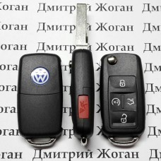 Корпус выкидного ключа для Volkswagen (Фольксваген),4 кнопки + 1 кнопка