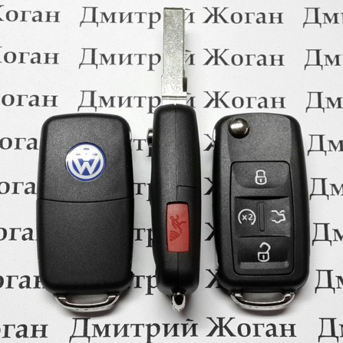 Корпус выкидного ключа для Volkswagen (Фольксваген),4 кнопки + 1 кнопка