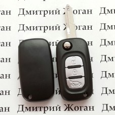 Корпус выкидного ключа для RENAULT (Рено) меган 3 кнопки, лезвие NE73
