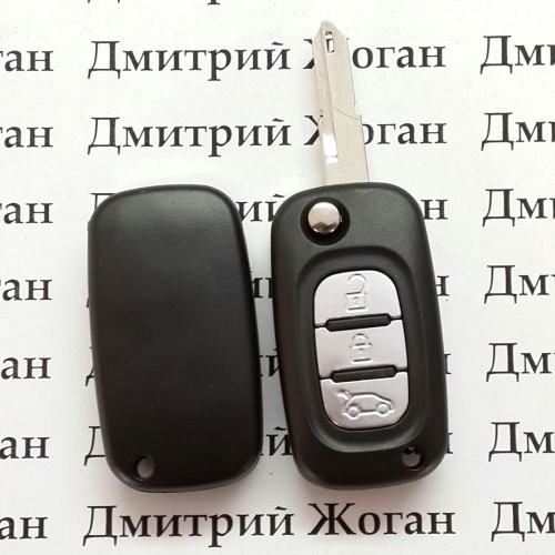 Корпус выкидного ключа для RENAULT (Рено) меган 3 кнопки, лезвие NE73