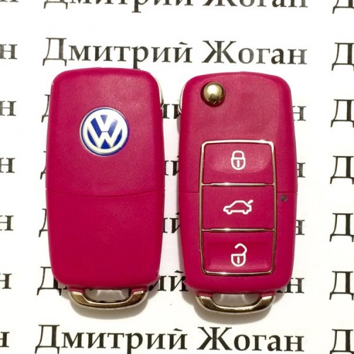 Корпус выкидного автоключа для VOLKSWAGEN (Фольксваген) 3 - кнопки,лезвие HU66,HU49