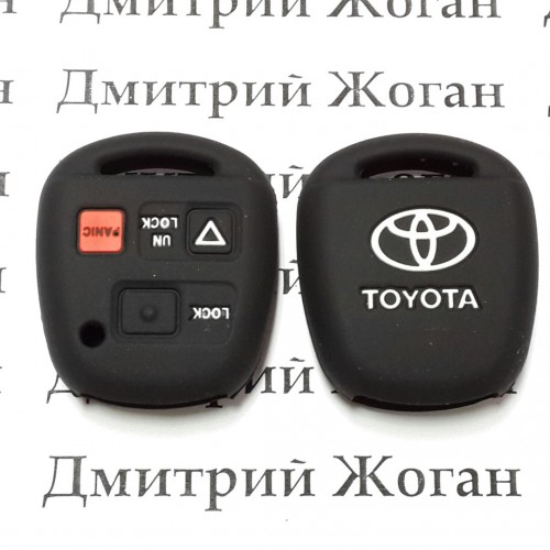 Чехол (черный, силиконовый) для авто ключа Toyota (Тойота) 3 кнопки