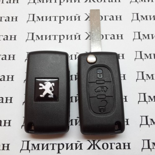 Корпус для выкидного ключа PEUGEOT Partner, Expert (Пежо Партнер, Эксперт) 3 - кнопки (средняя бусик)