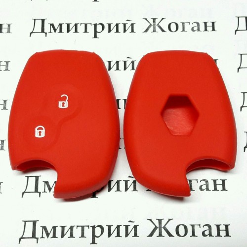Чехол (красный, силиконовый) для авто ключа RENAULT (Рено) 2 кнопки
