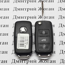 Автоключ Skoda (Шкода) ― 3 кнопки с микросхемой 3ТО 837 202 L, с чипом ID 48 / 433 MHz