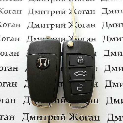 Выкидной ключ Honda Accord, Civic, CR-V (Хонда) 3 кнопки, ID46/433 MHz