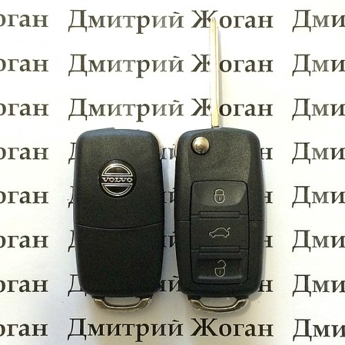 Выкидной ключ для Volvo S60, S80, V70, XC70, XC90 (Вольво) 3 кнопки, чип и частота на выбор